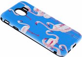 Samsung Galaxy J4 Flamingo & Blauw Design 3D Dual Layer Back Cover