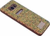 Puloka Samsung Galaxy S8 Goud Glitter Steentjes Back Cover TPU Hoesje