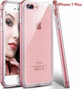 iPhone 8 Plus / iPhone 7 Plus 5.5 inch TPU Transparant back Case Hoesje Met Bumper Rose Goud