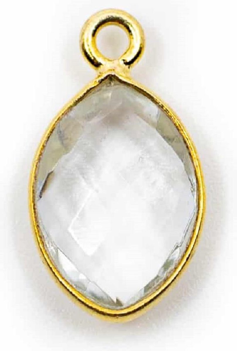 Geboortesteen Hanger April Bergkristal 925 Zilver & Verguld (12 mm)