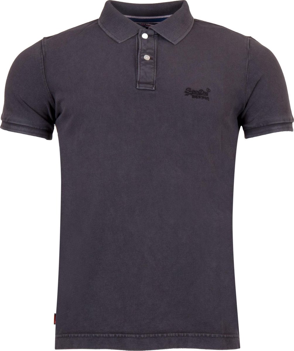 Superdry Vintage Destroyed Heren Poloshirt Zwart