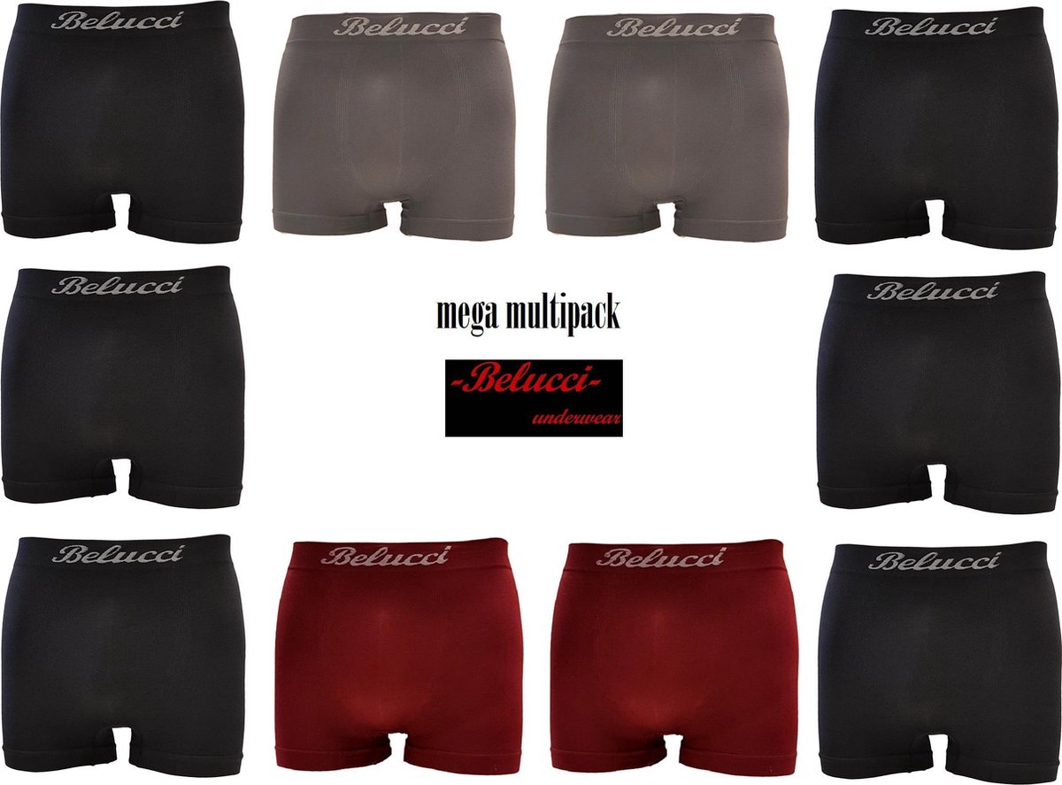 Belucci Heren Boxershorts Mega Multipack 10 stuks Maat M/L