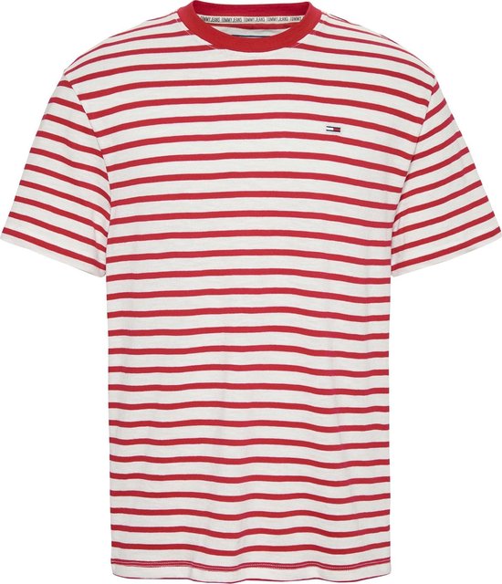 Tommy Hilfiger Stripe T-shirt - Mannen - rood/wit | bol.com