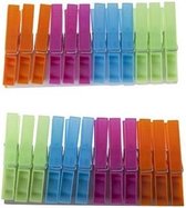 24x Wasknijpers in verschillende kleuren - Huishoudelijke producten - Knijpers - Kleding ophangen