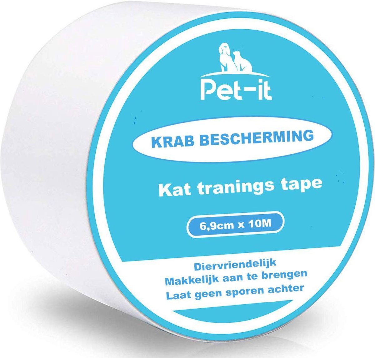 Pet-it | Krab schade bescherming voor Katten en Honden | 1000cm Beschermings Tape | voor Bank Meubel Interieur | Transparant