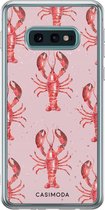 Samsung S10e hoesje siliconen - Lobster all the way | Samsung Galaxy S10e case | Roze | TPU backcover transparant