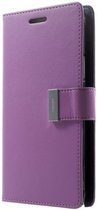 Hoesje geschikt voor HTC One M9 Rich Diary Wallet Case Paars