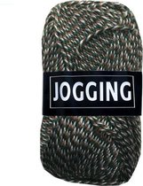 Beijer BV Jogging dunne sokkenwol acryl en wol - groen bruin grijs (490) - pendikte 2,5 a 3mm - 1 bol van 50 gram en 165meter