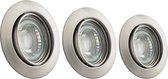 Twilight NEO 3-pack dimbare LED inbouwspots (brushed nickel), richtbaar, inclusief 3x GU10 LED lamp 5W - 6500K (koud wit), 5 jaar garantie, 25 000 branduren