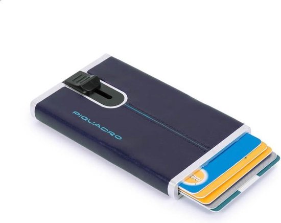 Piquadro Blue Square Leren RFID Creditcardhouder - Blauw