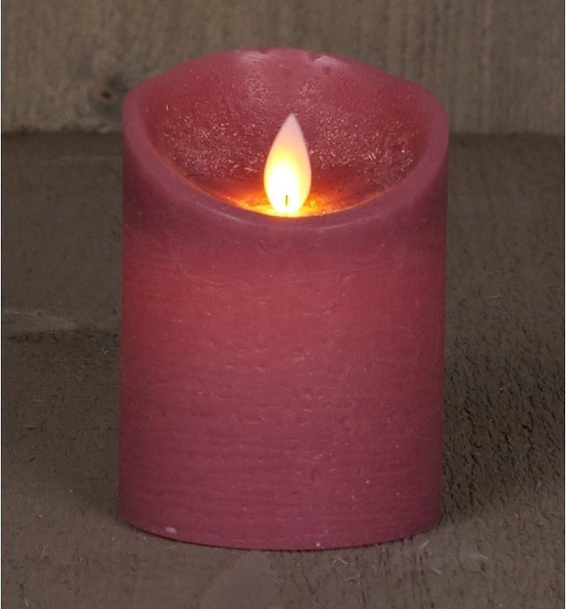 Anna's Collection Stompkaars - 2x - LED - antiek roze - H10 cm - bewegende vlam - kaars