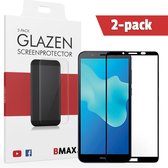 2-pack BMAX geschikt voor de Glazen Screenprotector Huawei Y5 2018 Full Cover Glas / Met volledige dekking / Beschermglas / Tempered Glass / Glasplaatje