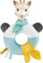 Sophie de giraf Shake & Chew Bijtrammelaar - 2-in-1 Rammelaar & Bijtring - Baby speelgoed - Kraamcadeau - Babyshower cadeau - Vanaf 3 maanden - 15x10.5x5 cm - Pluche/Rubber - Geel/Wit/Turquoise