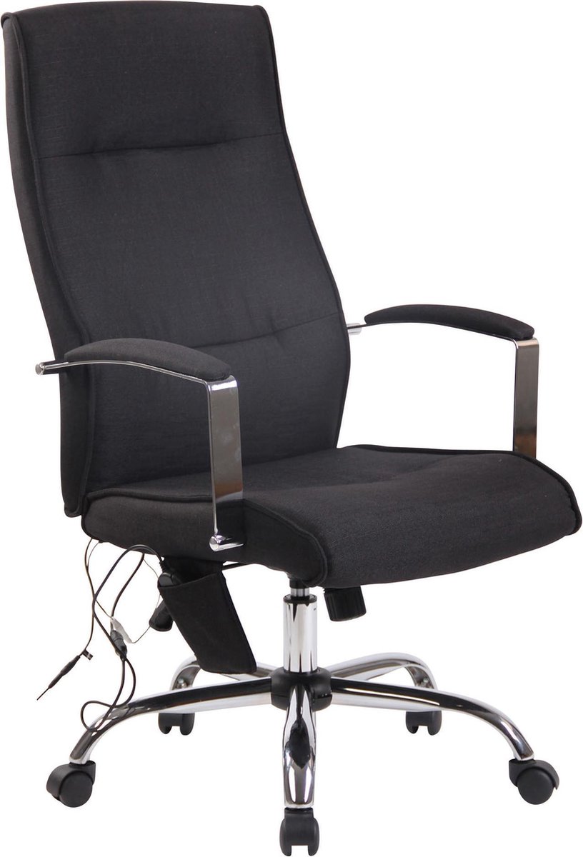 Bureaustoel - Massagestoel - Afstandsbediening - Ergonomisch - Stof - Zwart - 63x72x124 cm