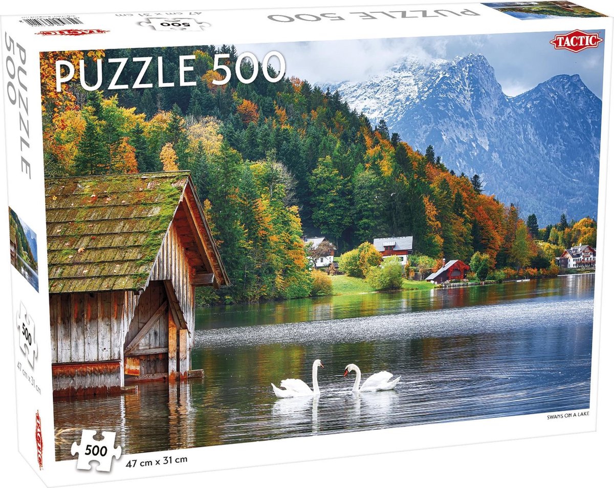 Tactic Puzzel landscape: swans on a lake - 500 stukjes