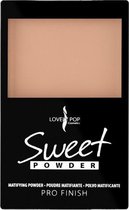 Lovely Pop Cosmetics - Sweet Powder / Matterende Poeder - Pro Finish - medium tint / beige rosé - lichte huid - nummer 03 - doosje met spiegel en applicator