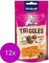 Vitakraft Triggles 40 g - Kattensnack - 12 x Kalkoen