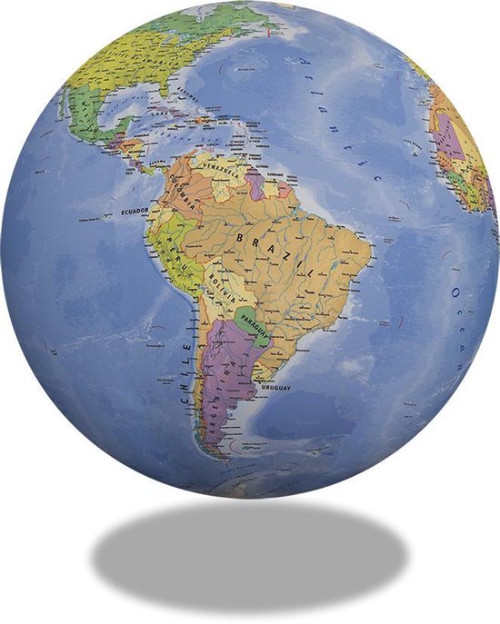 Balanceplanet - Wereldbol - Opblaasbare globe/zitbal - 75 cm