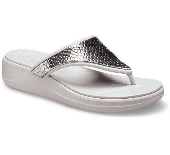 Crocs Slippers - Maat 40 - Vrouwen - wit/zilver | bol.com