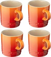 Le Creuset Mok 0.35L Oranje -Rood set van 4 stuks