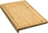 Snijplank bamboe hout rechthoek met stootrand 45 cm - Snijplanken voor groente, fruit, vlees en vis - Keuken/kookbenodigdheden