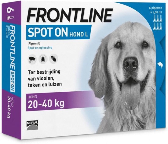 bol.com | Frontline Spot-On L Anti vlooienmiddel - Hond - 6 pipetten