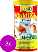 Tetra Visvoer Goldfish Vlokken - Vissenvoer - 3 x 1 l