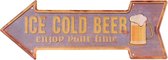 Metalen pijl - ice cold beer