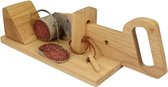 Worstsnijder/worst snijplank van hout 29 cm - Keukenbenodigdheden - Worst in plakjes snijden - Worstensnijder