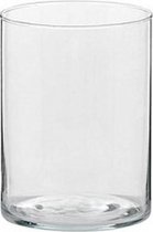 1x Hoge theelichthouder/waxinelichthouder van glas 5,5 x 6,5 cm - Glazen kaarsenhouders - Woondecoraties