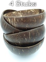 RJproductions | Kokosnoot kom | 500ml | Set van 4 stuks | Coconut bowls | Kokosnoot schaal
