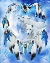diamond painting 30x40 m wolven dromenvanger
