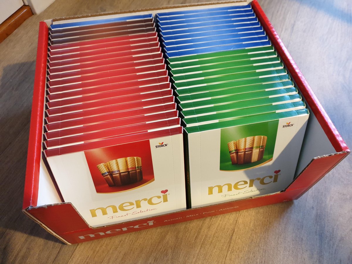 Storck MERCI Assorted Milk Chocolate Gift Box - 8 Finest Flavors, 400g / 14oz