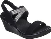 Skechers Rumble On Chart Topper sandalen met sleehak zwart - Maat 38