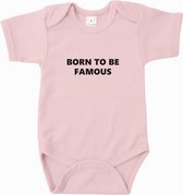 Baby rompertje Born to be famous | Korte mouw 50/56 Licht roze