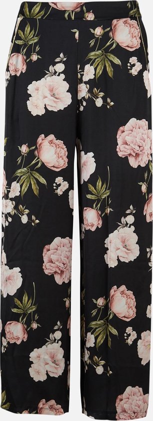 LOLALIZA Losse broek met bloemenprint - Zwart - Maat 36 | bol.com