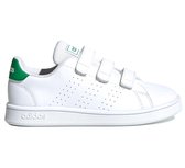adidas Advantage Jongens Sneakers - White/Green/Grey Two - Maat 35