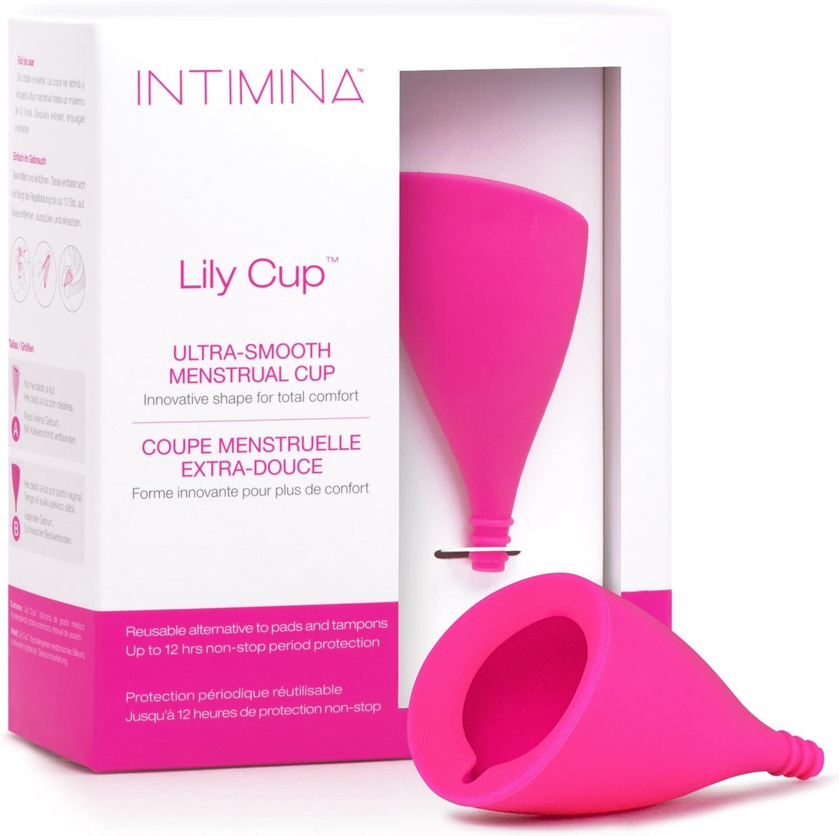 Intimina - Lily Cup maat B - dunne menstruatiecup, vrouwelijke cup, tot 8 uur te gebruiken - Intimina
