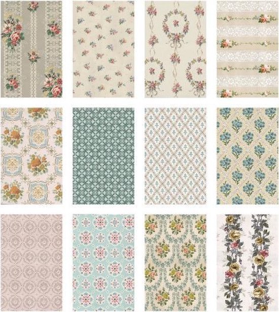 Tim Holtz worn wallpaper 5x8
