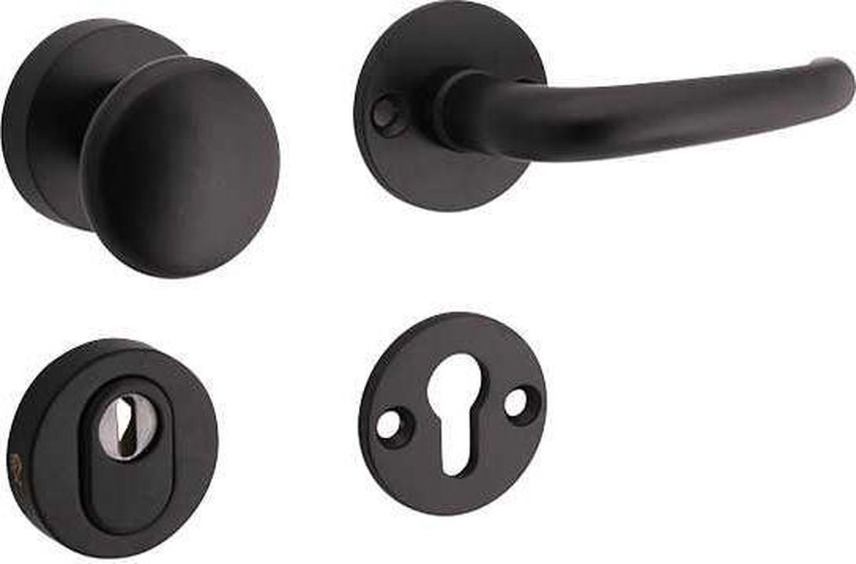 SKG3 knop/kruk op rozet rechts Halfsabel/Elegant m/ KTB mat zwart