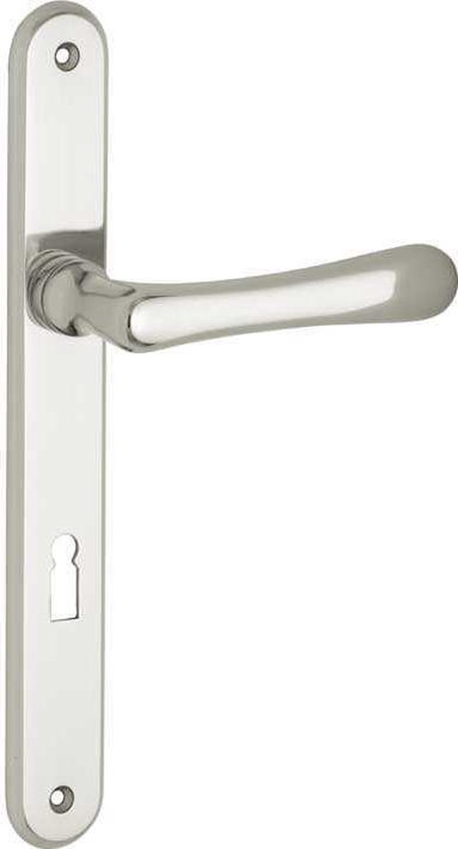 Deurkruk op ovaal schild Linea BB72 mm glans nikkel