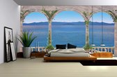 Tropical View Through Arches Photo Wallcovering