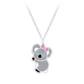 Joy|S - Zilveren koala hanger met ketting 36 cm + 5 cm