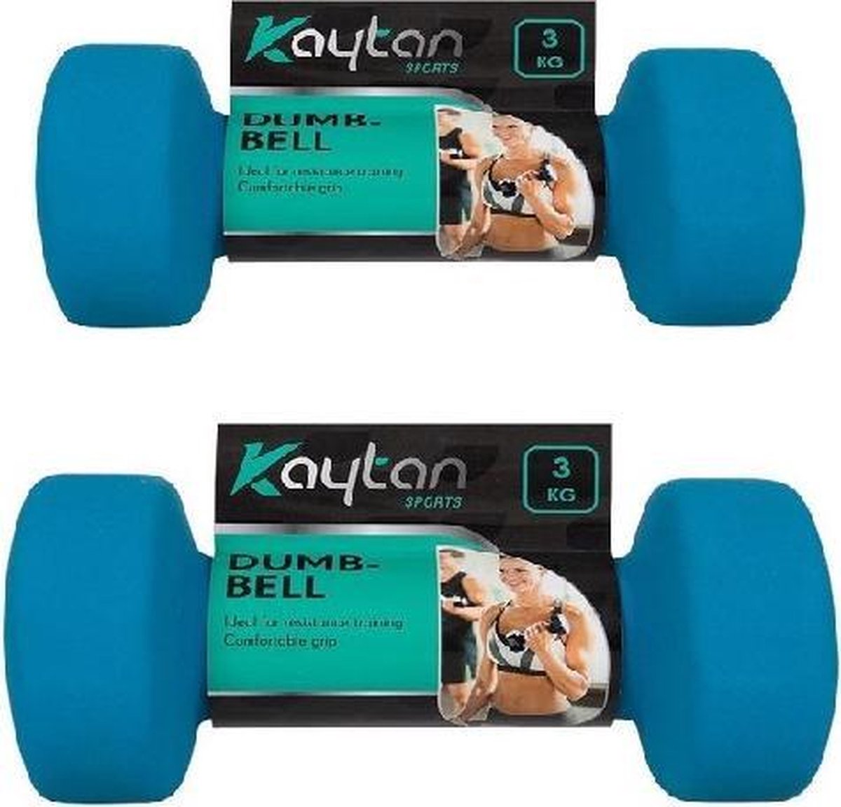 Dumbbell Set 6 kg – Gewichten – Halter Set – 2 x 3 kg – Fitness –  Krachttraining - Blauw | bol.com