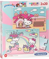 Clementoni Legpuzzel Supercolor Hello Kitty 2 X 20 Stukjes