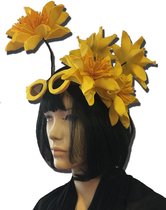 Haarband met gele foam bloemen B