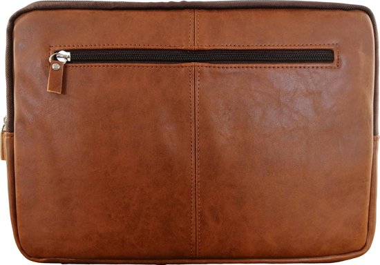 Negotia - Leren Laptophoes 15,6 inch - Macbook Air & Pro 15 inch case / hoes - Laptop Sleeve 15 inch - Bruin