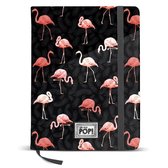 Oh My Pop! Oh My Pop! Hardcover notitieboek - Notebook - A5 formaat - notitieblok met elastische band - Pennenlus - Flamingo