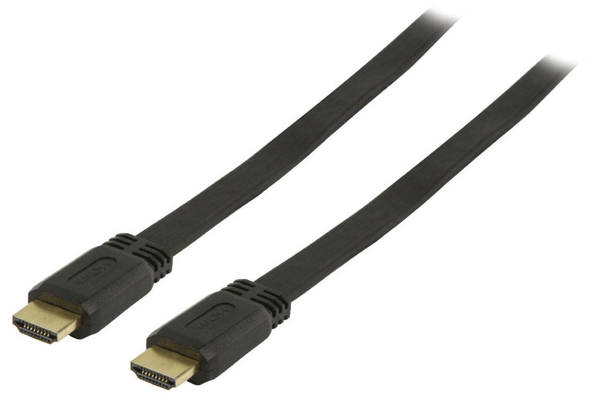 Platte High Speed HDMI kabel met ethernet HDMI connector - HDMI connector 7,50 m zwart