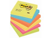 Post-it® Zelfklevend Notitieblok, 76 x 76 mm, Energetic Kleuren (pak 6 blokken)